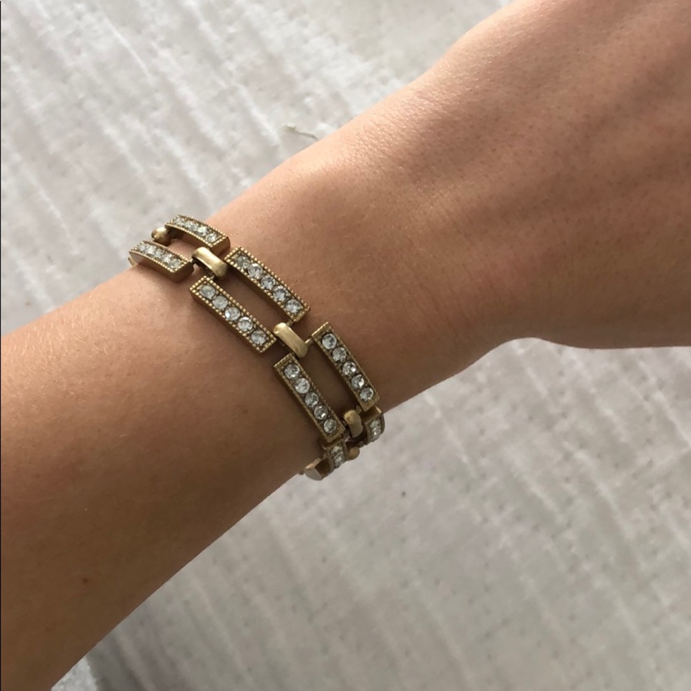 J. Crew Gold & Faux Diamond Bracelet